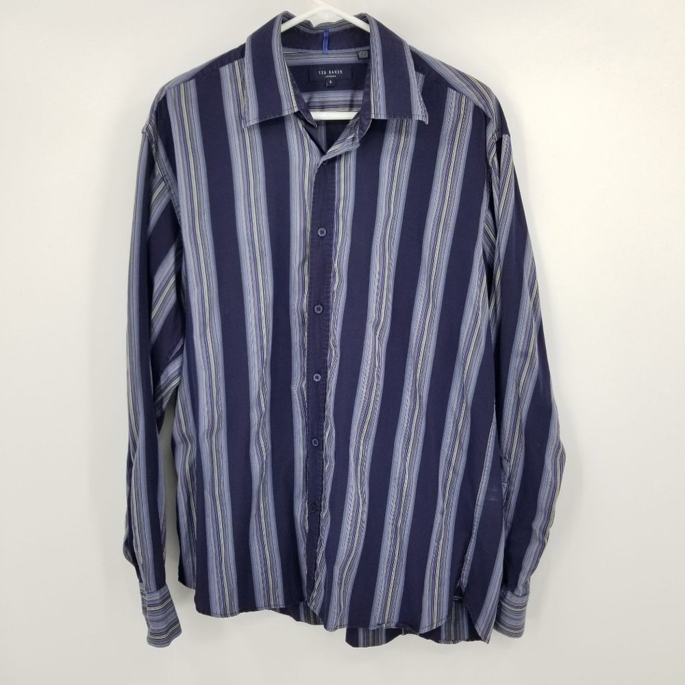 Ted Baker Men's Long‎ Sleeved Button Up Dress Shirt Size 5